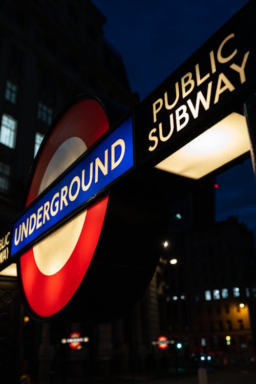 Free stock photo of sign neon london underground