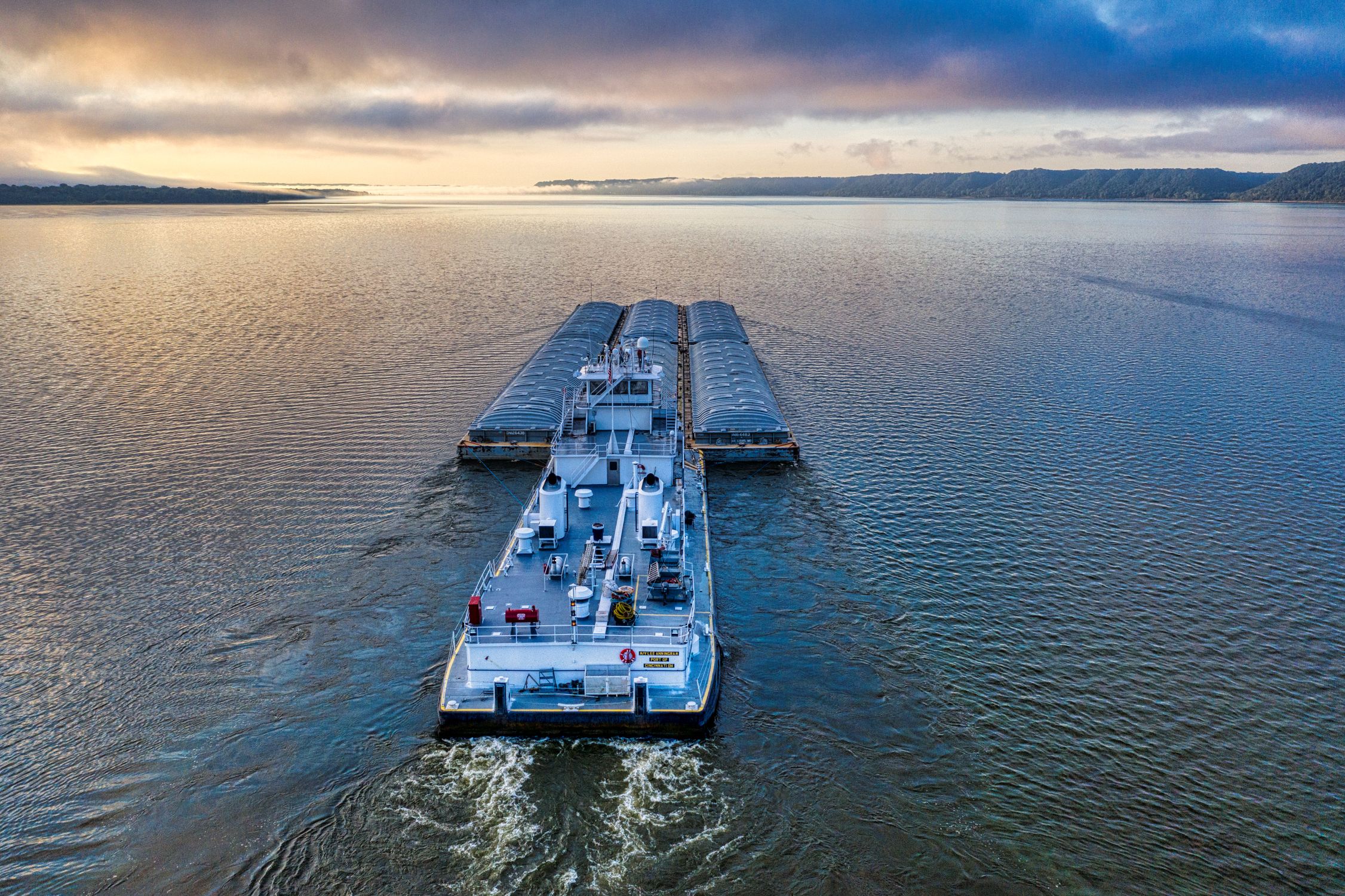 Barge Background Aerial Photography of a Barge on the Ocean during Sunset ยท Free Stock Photo