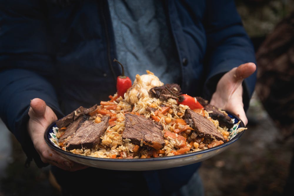 Ayran with Spicy Rice Pilaf