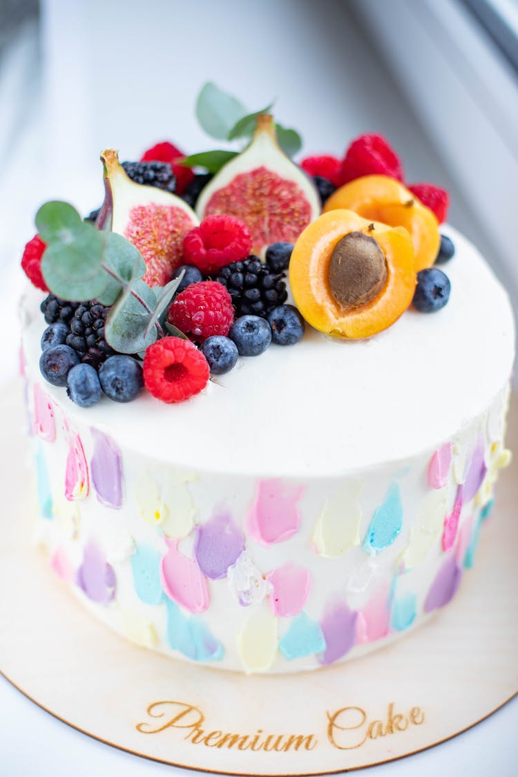 Fruits On Top Of A Premium Cake