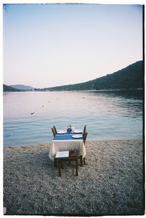 Free stock photo of beach, chairs, hills