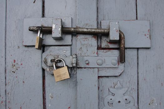 Barred Wooden Door