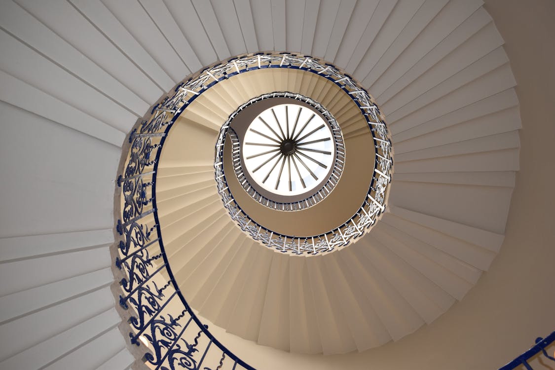 Free White Concrete Spiral Stairway Stock Photo
