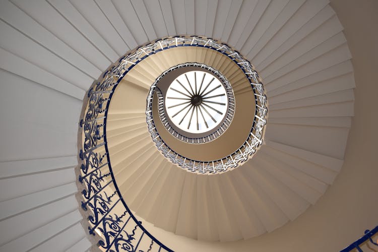 White Concrete Spiral Stairway