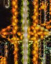Illuminated Monumental Axis in Aerial Photography