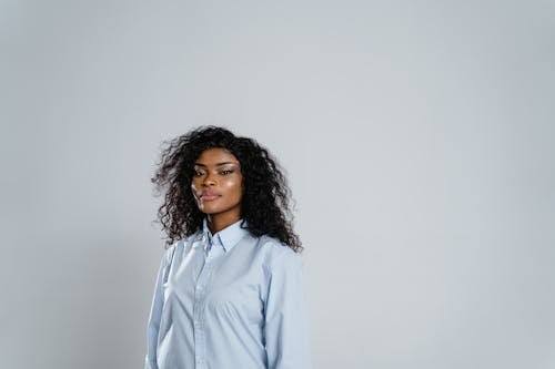 Woman in White Dress Shirt