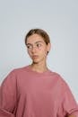 Woman in Pink Crew Neck Shirt