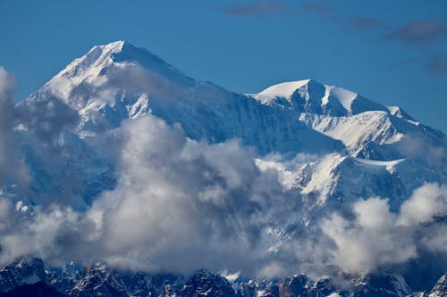 Snow Covered Mountains Under Blue Sky