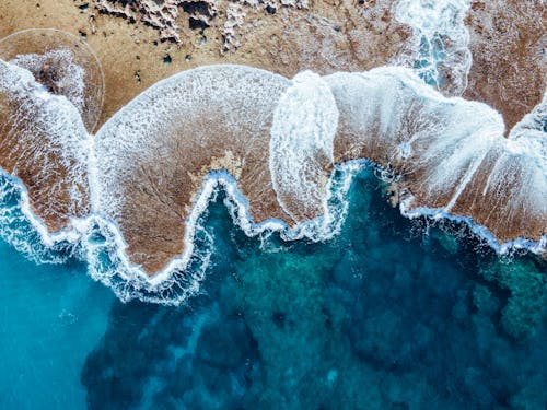 Základová fotografie zdarma na téma letecký pohled, mávání, mávat