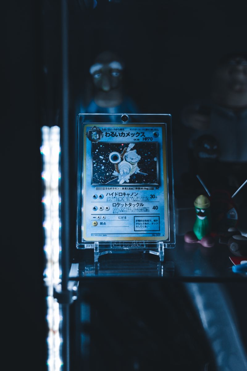 Rare Pokémon card displayed on a shelf
