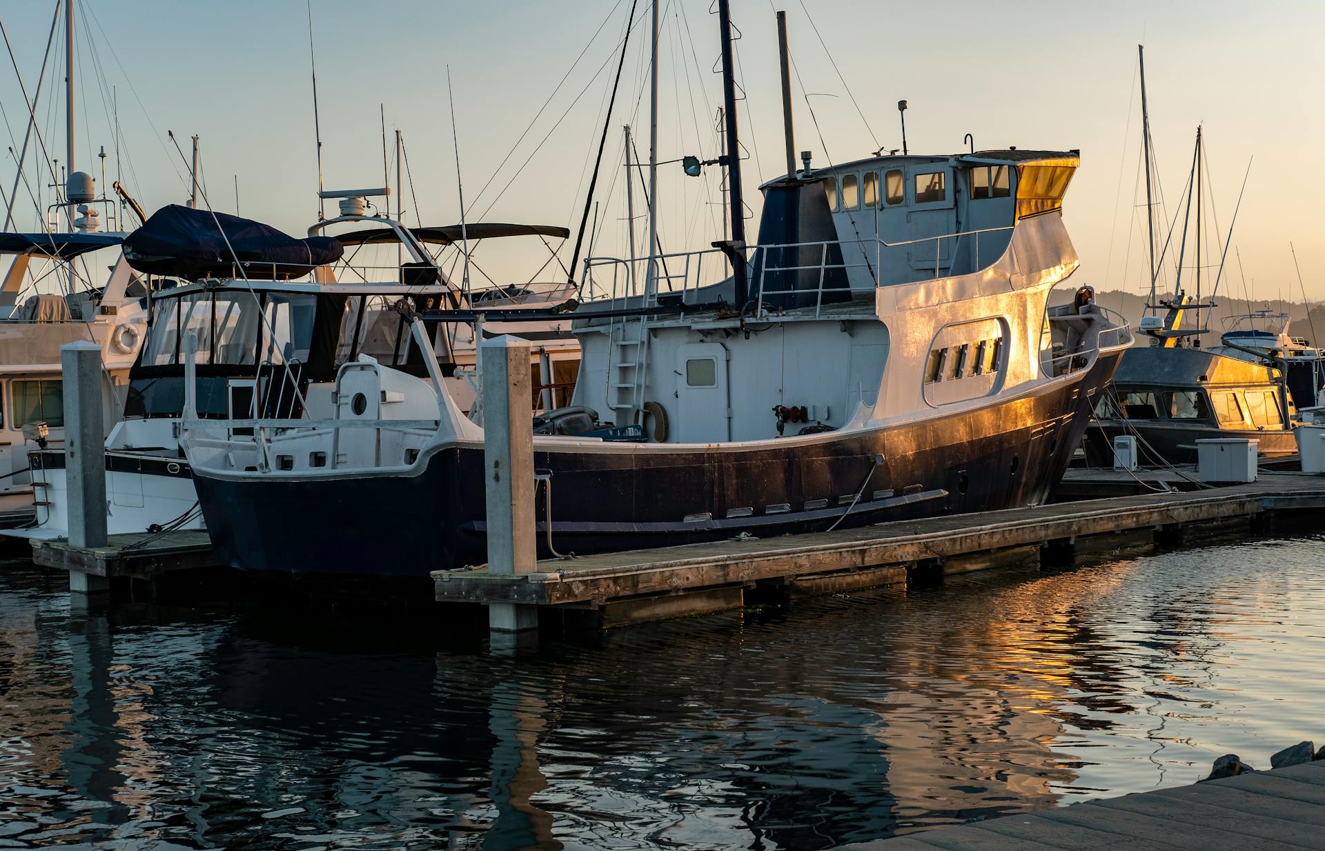 Docked Yacht on a Pier