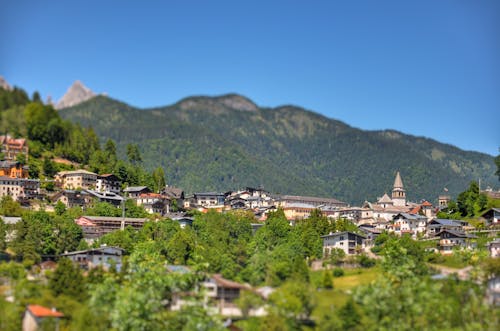 Mountain Village in Tilt-Shift Lens 