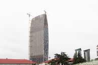High-rise under construction in Batumi, Georgia, showcasing urban development.
