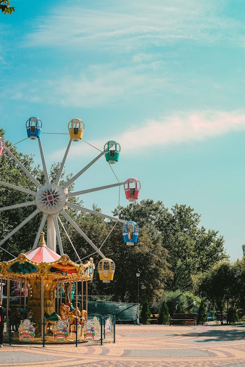 Ferris Wheel Under the Blue Sky