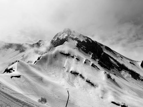 Ingyenes stockfotó fekete-fehér, gleccser, hegy témában