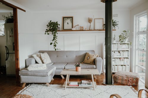 Free Scandinavian Interior of a Living Room  Stock Photo
