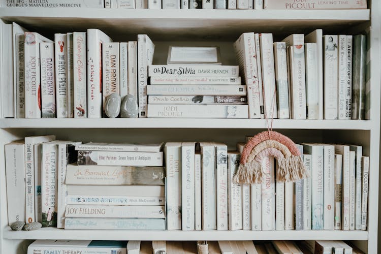 Collection Of Books In Bookshelves