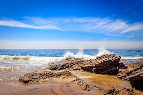 Ocean Waves Crashing on Shore