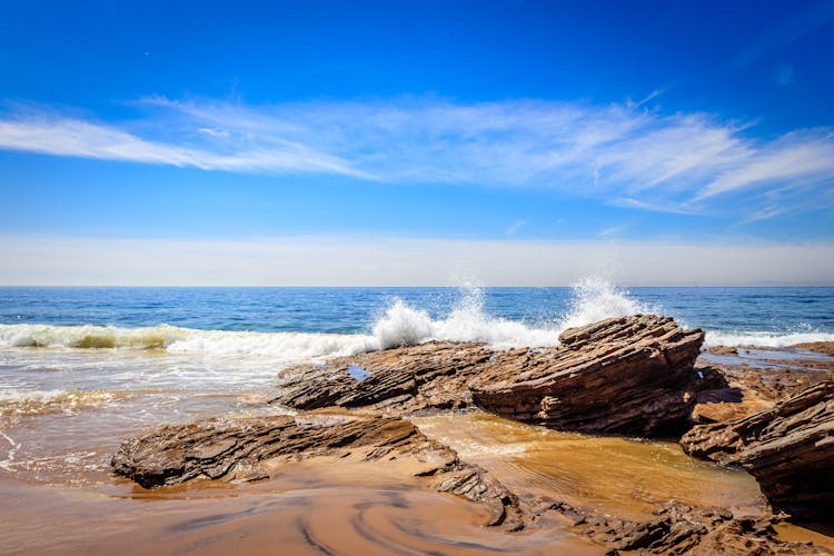 Ocean Waves Crashing On Shore