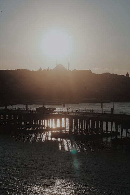 Silhouette of Dock during Sunset