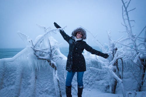 Free stock photo of female model, from above, ice