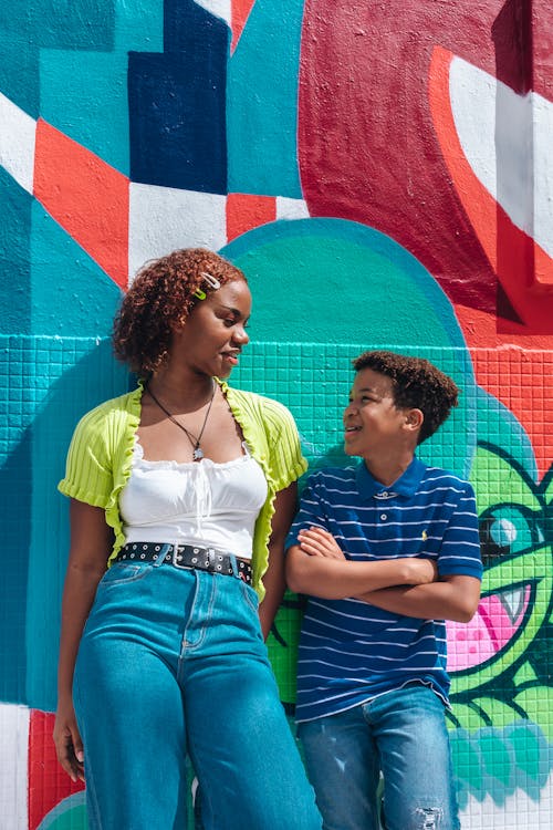 Young Woman and Man looking at each other 