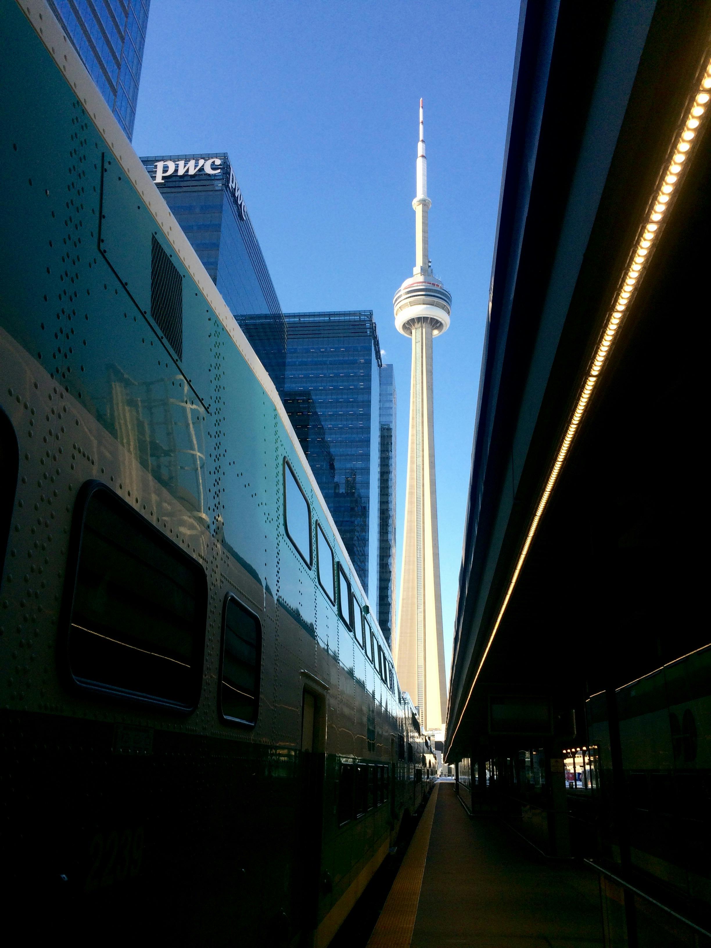 Free stock photo of cn tower, GO train, Toronto