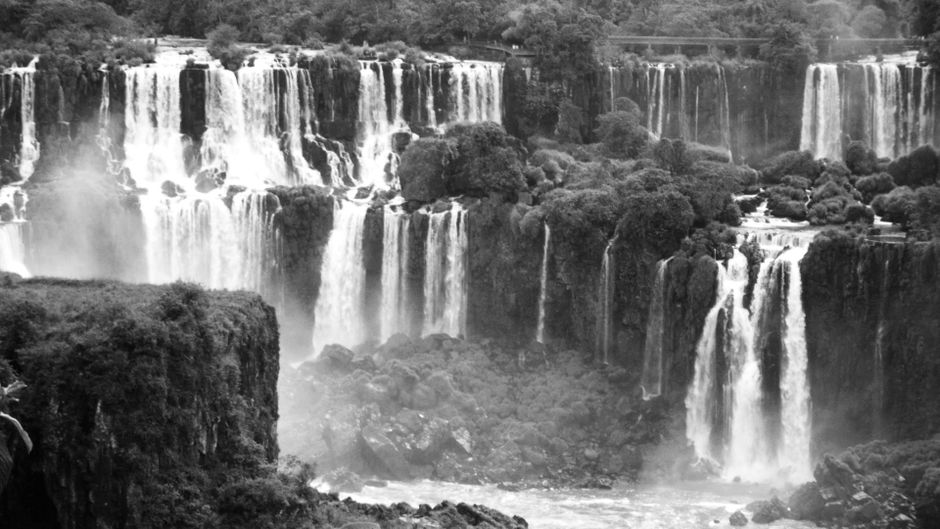 Breathtaking panoramic view of Iguazu Falls on the Brazilian side