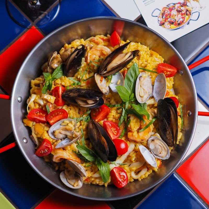 Spanish Chicken Seafood Paella Broth
