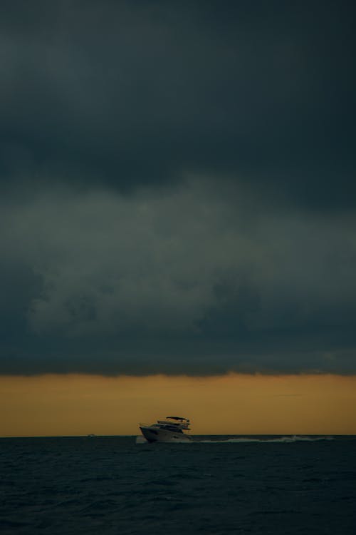 White Boat Sailing on the Sea