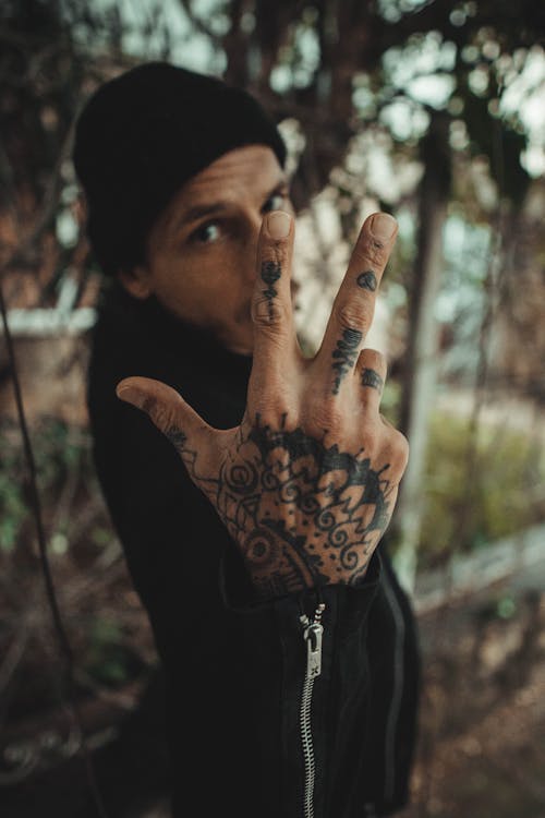 Tattooed Hand of a Man