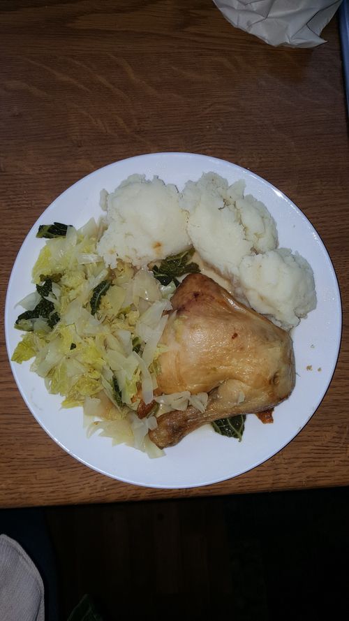 Free stock photo of spuds veg and chicken Stock Photo