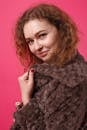 Woman in Black and Gray Scarf