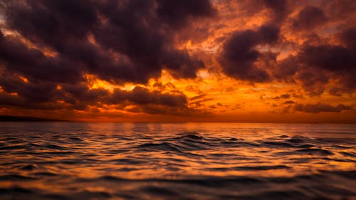 Ocean Water during Sunset