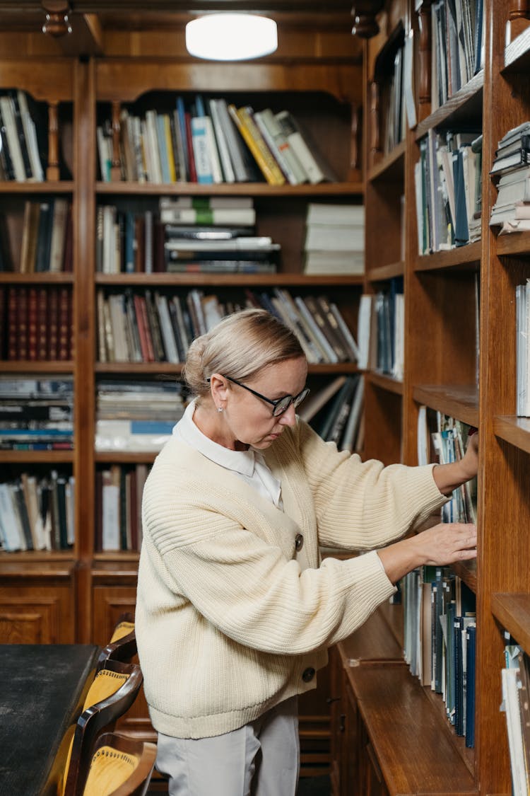 A Woman Browsing Books