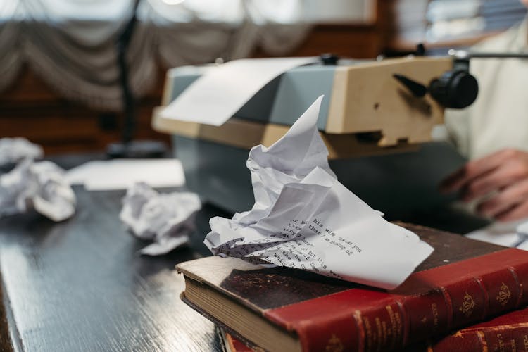 Close Up Shot Of A Crumpled Paper