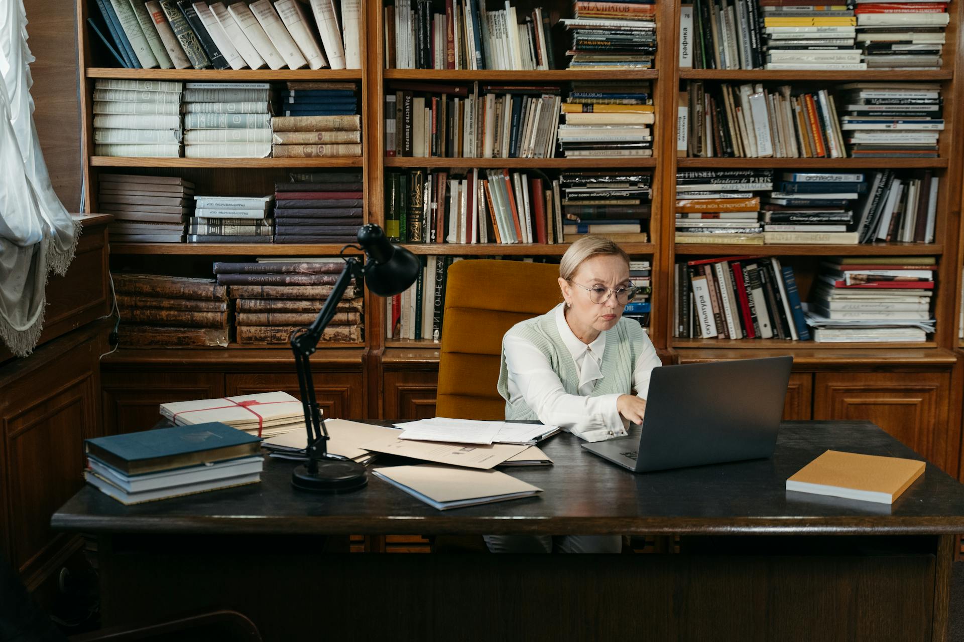 Busy Woman Using Her Laptop