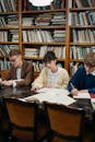 Students Studying Together in a Library