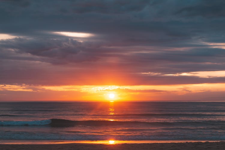 Scenic Sunset Over Calm Sea