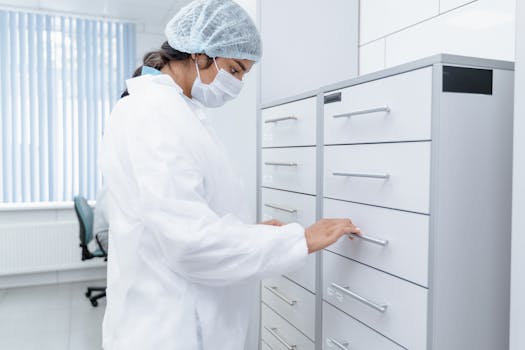 Medical Professional opening a Drawer 