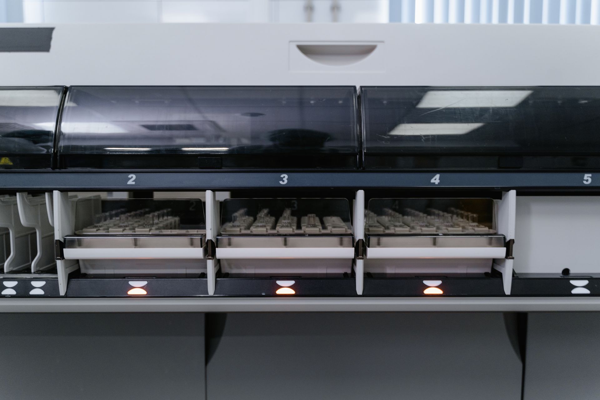 Test Tubes Samples in a Laboratory Machine