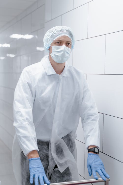 Man Wearing Personal Protective Equipment at Work