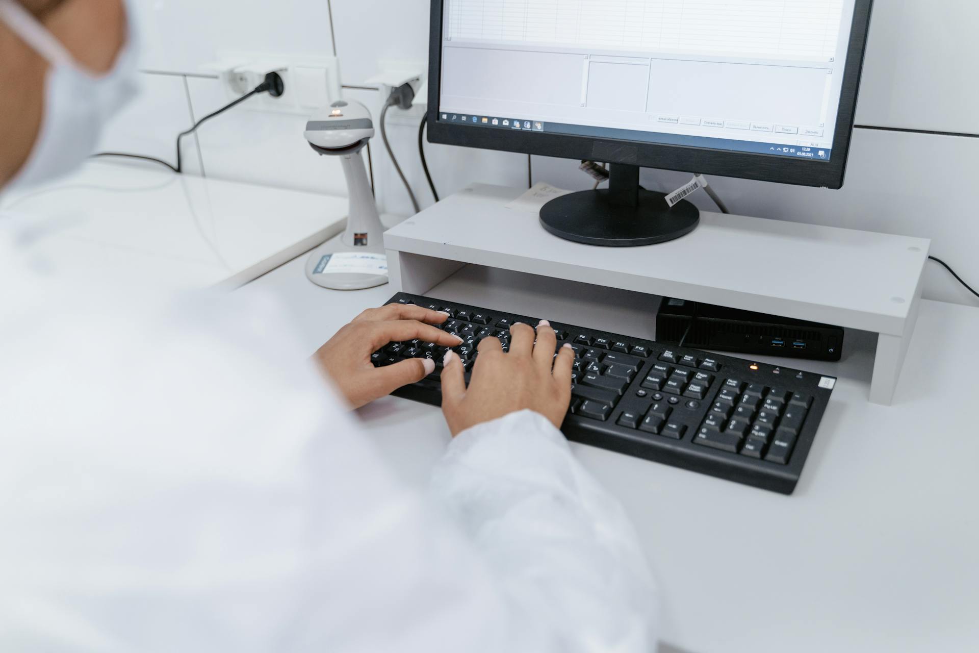 Medical Professional using Computer