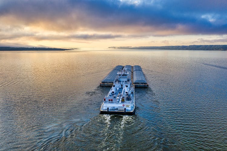 Barge On Sea