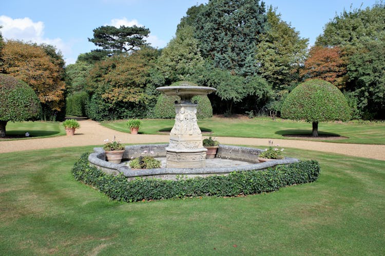 Dry Fountain In French Style Garden