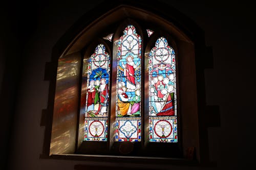 Free Stained Glass Window on the Wall Stock Photo