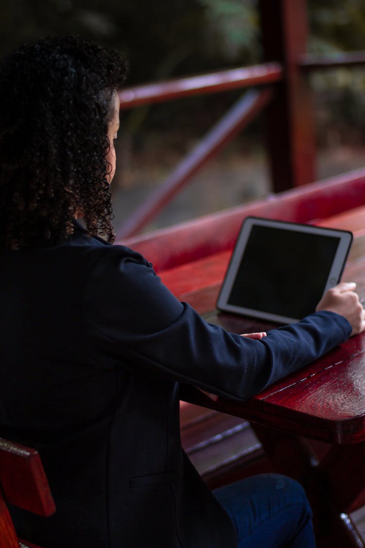 Woman Using An Ipad 