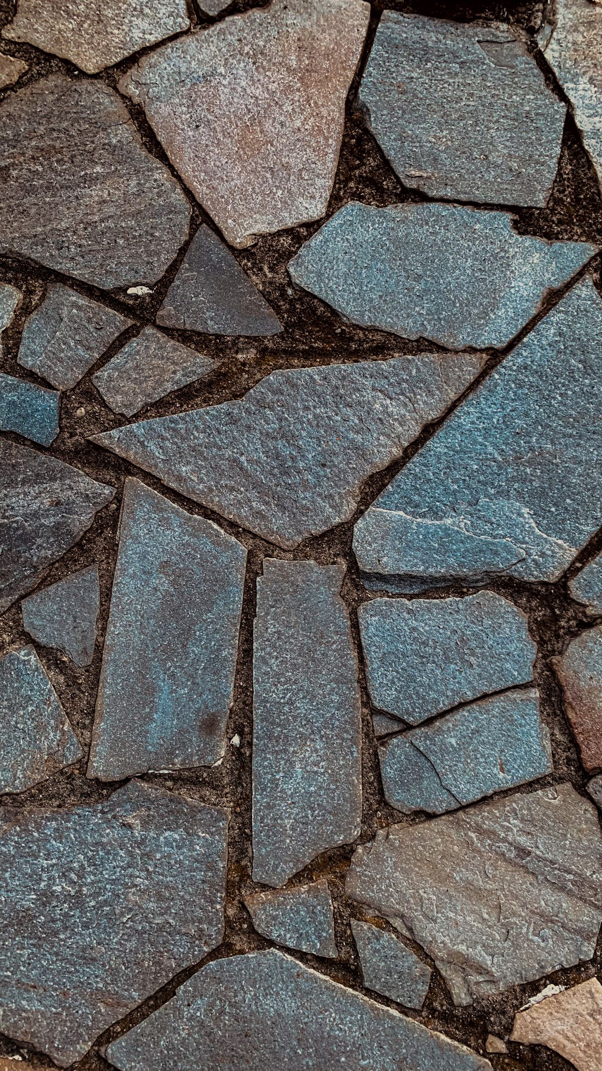 Detailed natural flagstone surface prepared for evaluation and protection