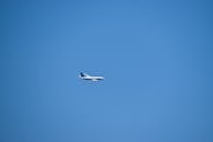 Airplane flying on a Clear Blue Sky