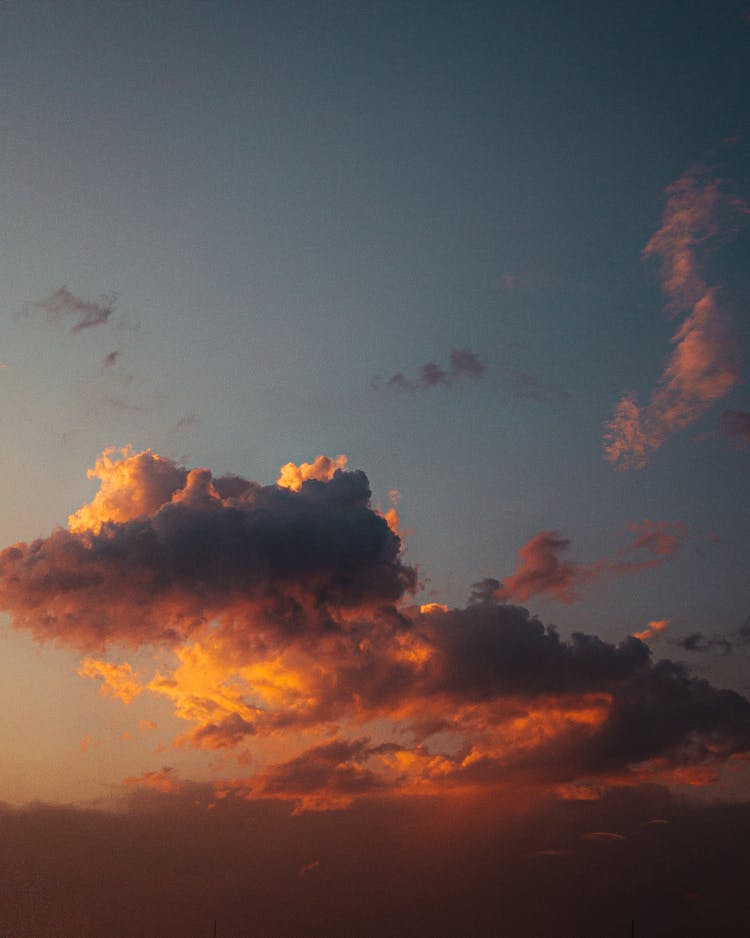 Orange And Blue Cloudy Sky During Sunset